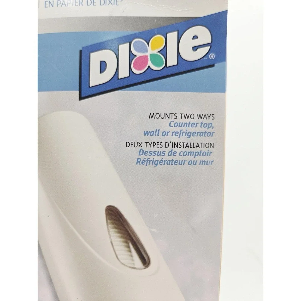 Vintage Dixie Cup Dispenser 5oz Countertop Wall Mount Retro White Green